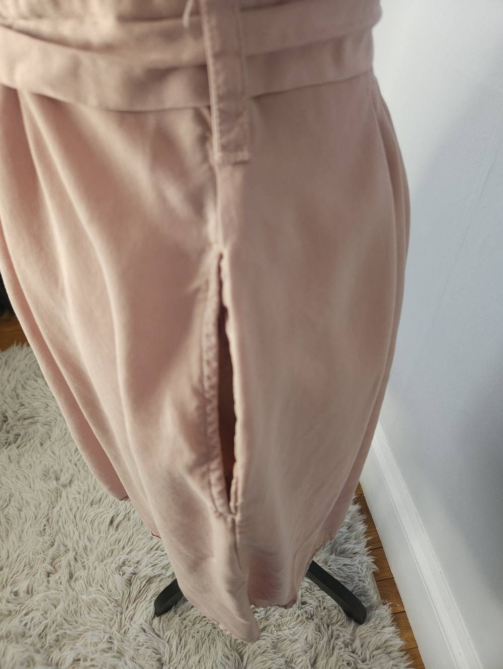 ZARA Blush Pink Button Front Belted Shirt Dress w/ Pockets XS - Picture 4 of 6